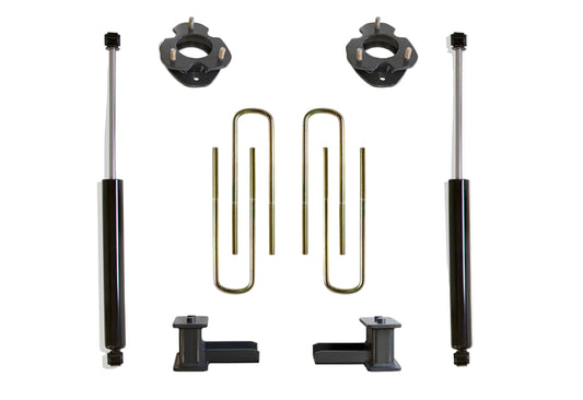 Rear lift blocks U-bolts and MaxTrac rear shocks | Completes 6.5 inch lift