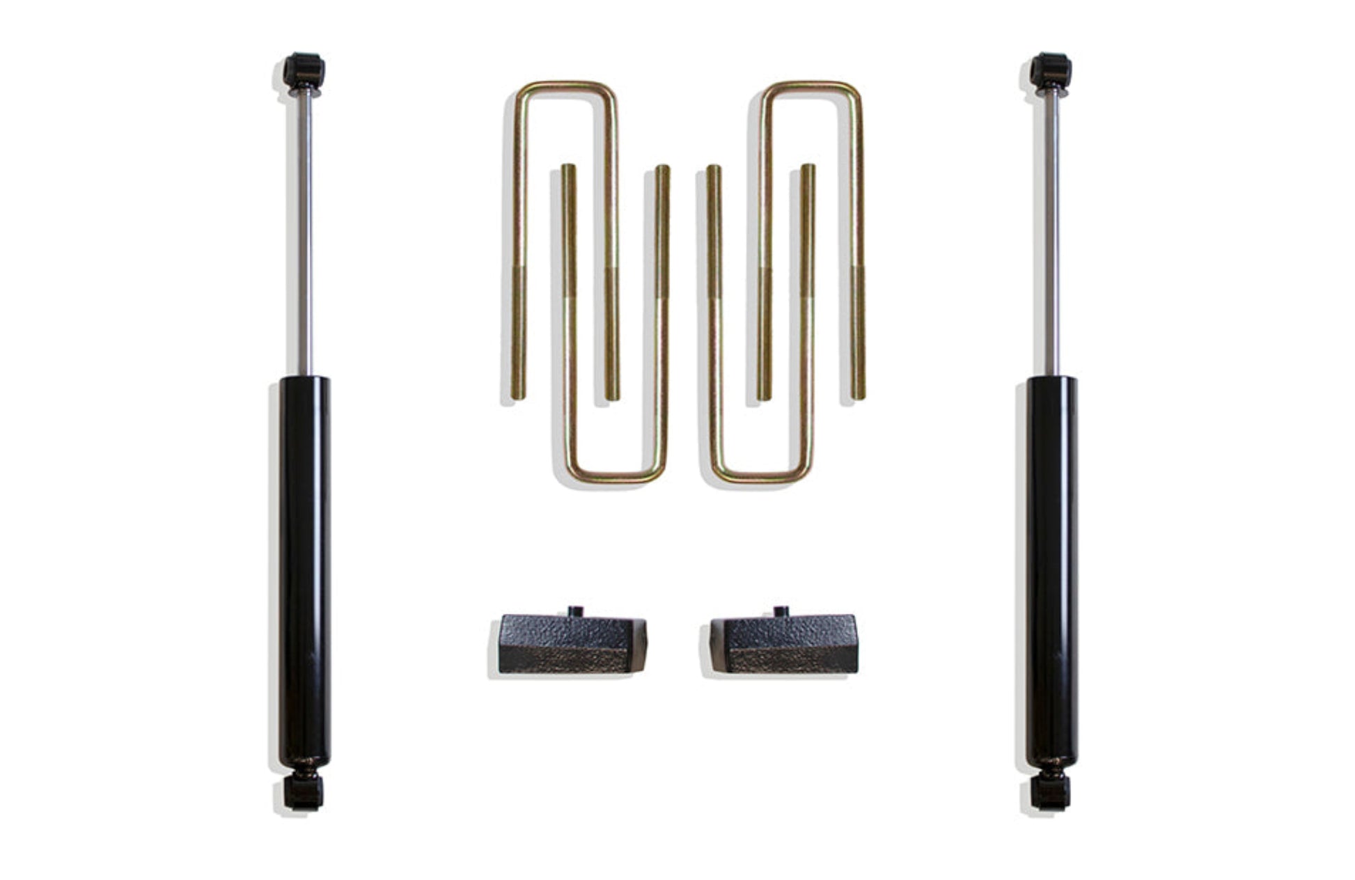 Rear lift blocks U-bolts and MaxTrac 2650LL-4 rear shocks | Completes 4 inch lift