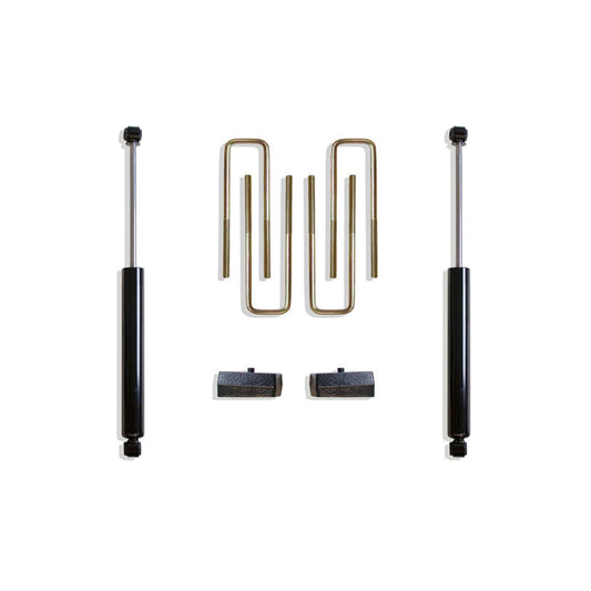 Rear lift blocks U-bolts and MaxTrac 2650LL-4 rear shocks | Completes 4 inch lift