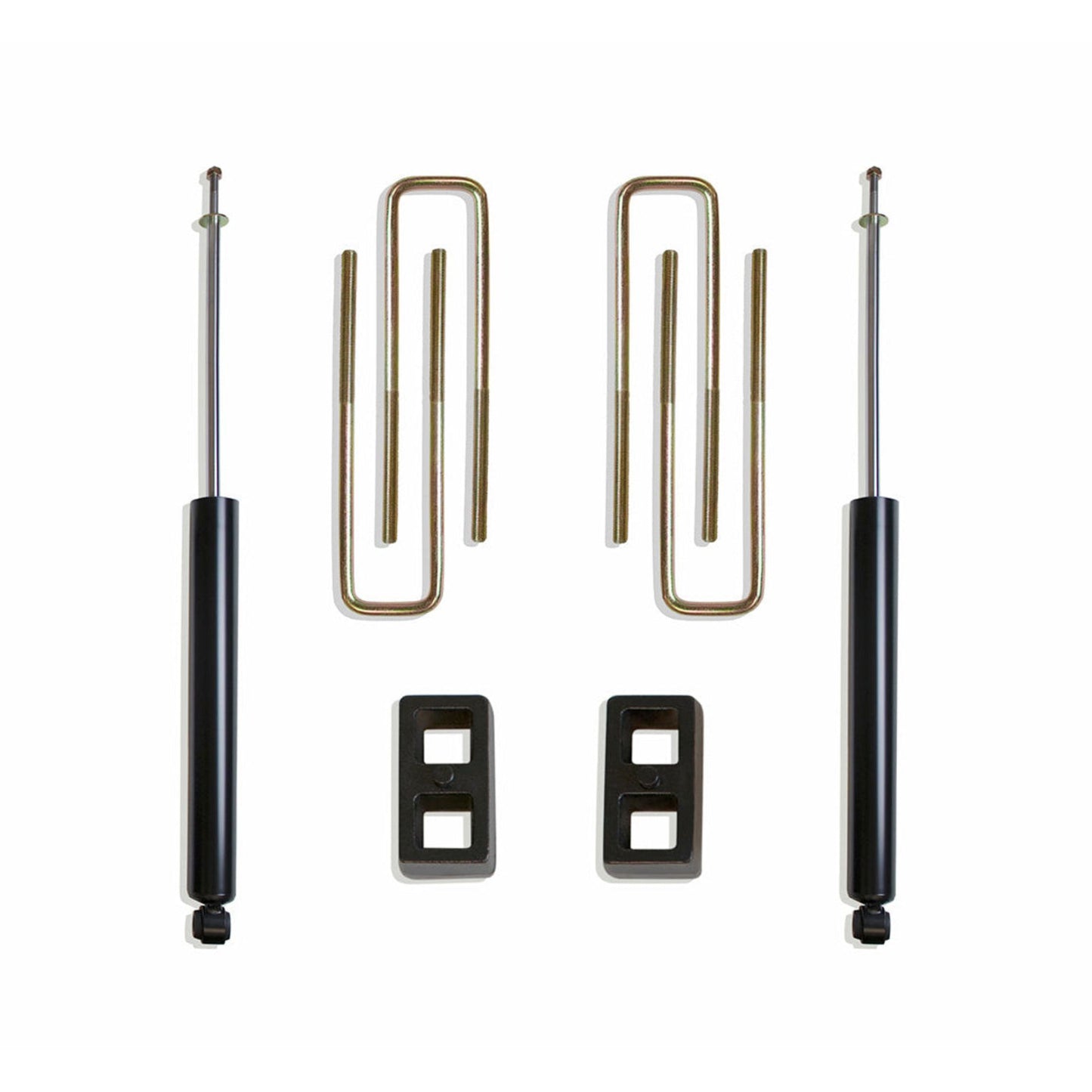 Rear lift blocks U-bolts and MaxTrac 2650SL-7 rear shocks | Completes 4 inch lift