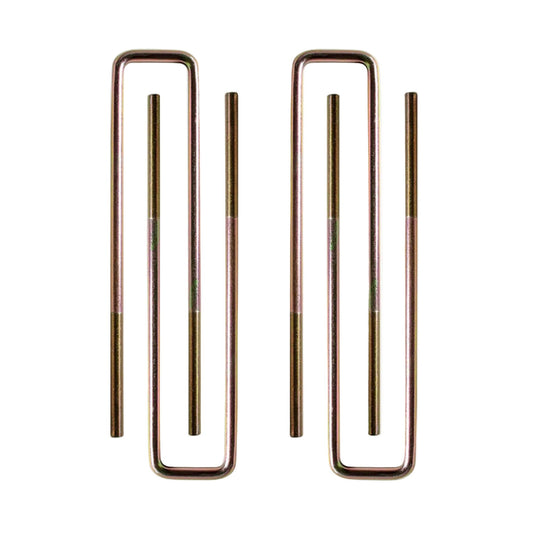 15.5 x 2.625 x 9/16 rear U-bolt set | MaxTrac U-bolts for 6 to 7 inch lift blocks | Chevy GMC 1500 gold zinc plated suspension U-bolts | Silverdo Seirra suspention U bolt set