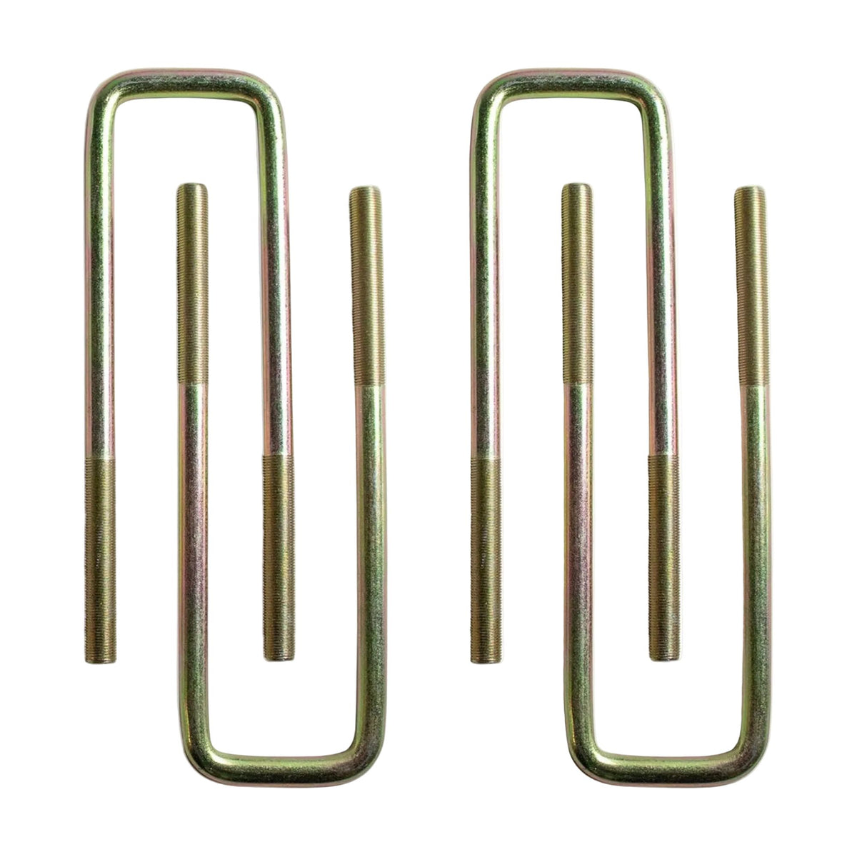 2011-2026 GM 1500HD 2500HD 3500HD U-bolt set | MaxTrac 13 x 3.26 x 3/4 inch square U-bolts | GM HD U-bolts for 1 to 1.5 inch lift blocks | MaxTrac 911413 U-bolts for 811410 lift blocks | USA made gold zinc plated steel U-bolts