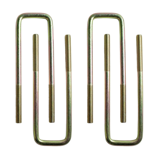 2011-2026 GM 1500HD 2500HD 3500HD U-bolt set | MaxTrac 13 x 3.26 x 3/4 inch square U-bolts | GM HD U-bolts for 1 to 1.5 inch lift blocks | MaxTrac 911413 U-bolts for 811410 lift blocks | USA made gold zinc plated steel U-bolts