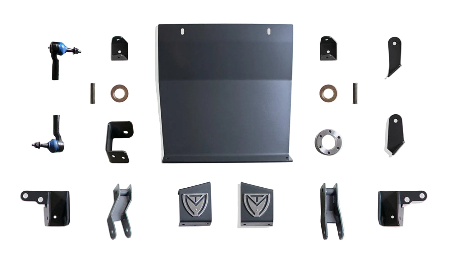 GM 1500 Box 3 components for 7 to 10 inch 4WD lift | MaxTrac diff drop and sway bar brackets with skid plate | 2019-2026 Silverado Sierra 4WD lift hardware kit | Silverdo Seirra suspention diff drop bracket box