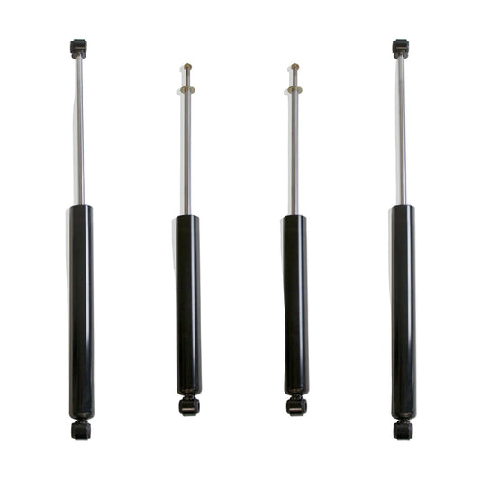 2017-2026 Ford Super Duty 2.5 inch lift shock set | MaxTrac 2400SL-8 front and 3200LL-4 rear shocks | F-250 F-350 4WD gas diesel leveling shocks | MaxTrac four shock set for 2.5 inch lifted Super Duty