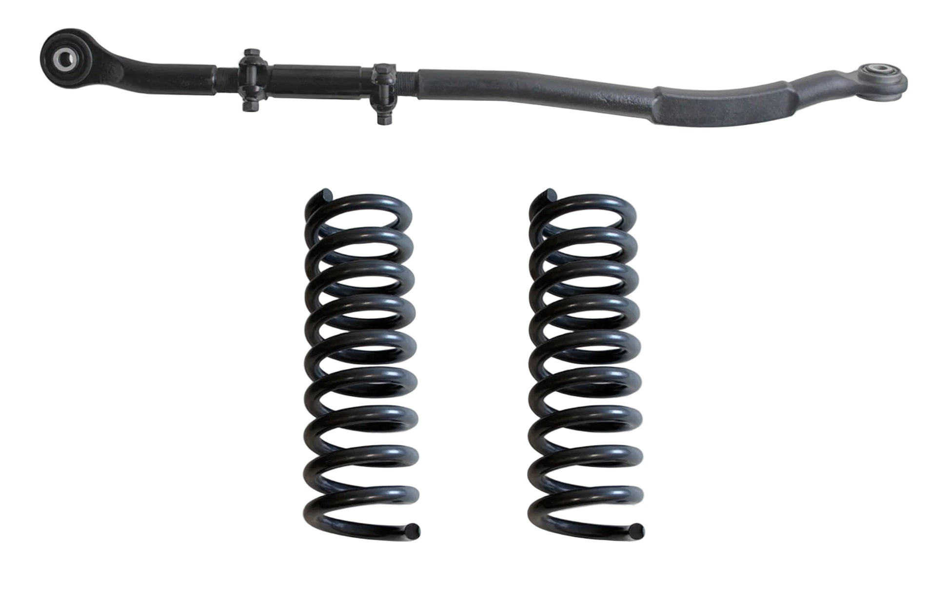 2014-2026 Ram HD 4WD diesel front suspension components | MaxTrac adjustable trac bar and front lift coil springs | Ram 2500 3500 diesel 2.5 inch coil spring lift components | MaxTrac 947200-6 Ram HD Box 1 lift suspension kit