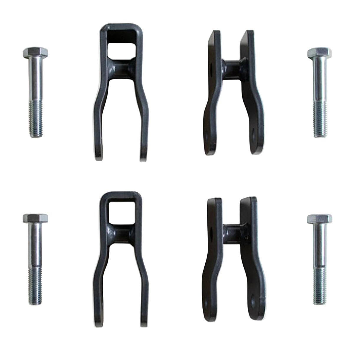 2020-2026 Gladiator 4.5 inch lift shock extensions | MaxTrac Gladiator non Mojave shock extender set | Jeep JT front and rear shock relocation brackets | MaxTrac 949900E USA made grey powder coated steel extenders