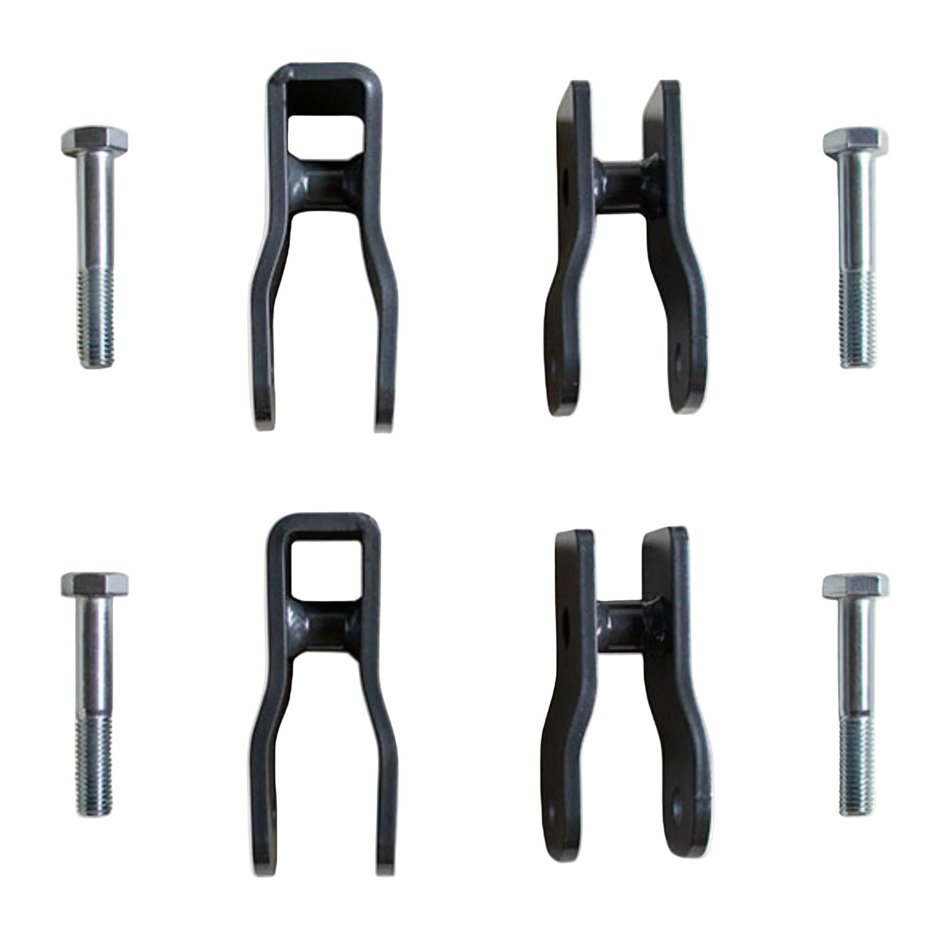 2020-2026 Gladiator 4.5 inch lift shock extensions | MaxTrac Gladiator non Mojave shock extender set | Jeep JT front and rear shock relocation brackets | MaxTrac 949900E USA made grey powder coated steel extenders