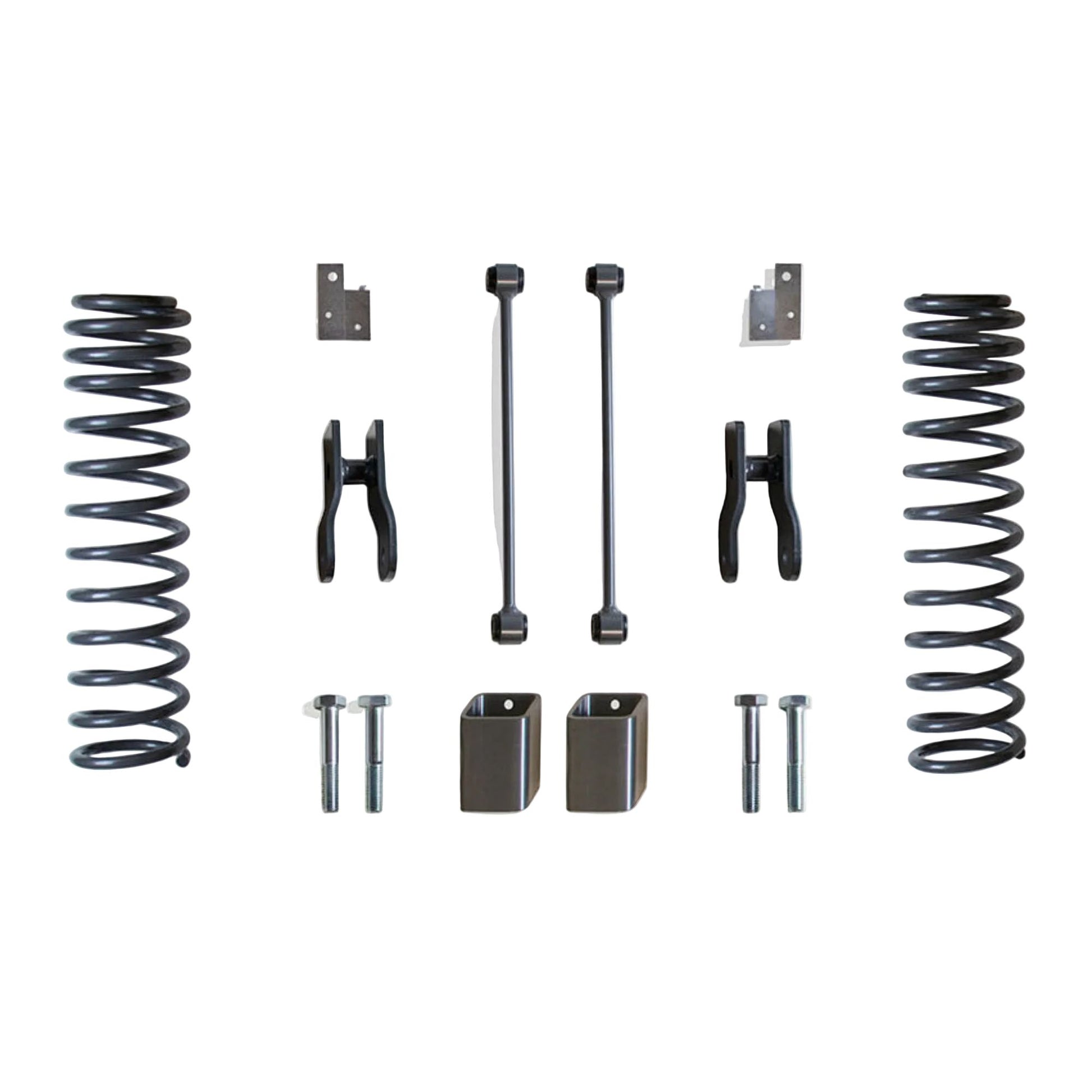 2020-2026 Gladiator rear coil spring lift components | MaxTrac Gladiator sway bar links and rear shock extenders | Jeep JT rear bump stops brake line brackets and hardware | MaxTrac 949942E-2 box 2 of 2 for K949942E lift kit