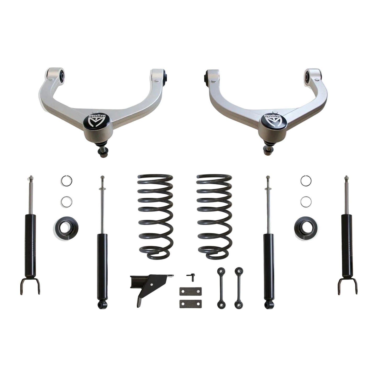MaxTrac lowering kit with camber correction upper control arms | Ram 1500 2-4 suspension lowering kit | Max Trac K332724A