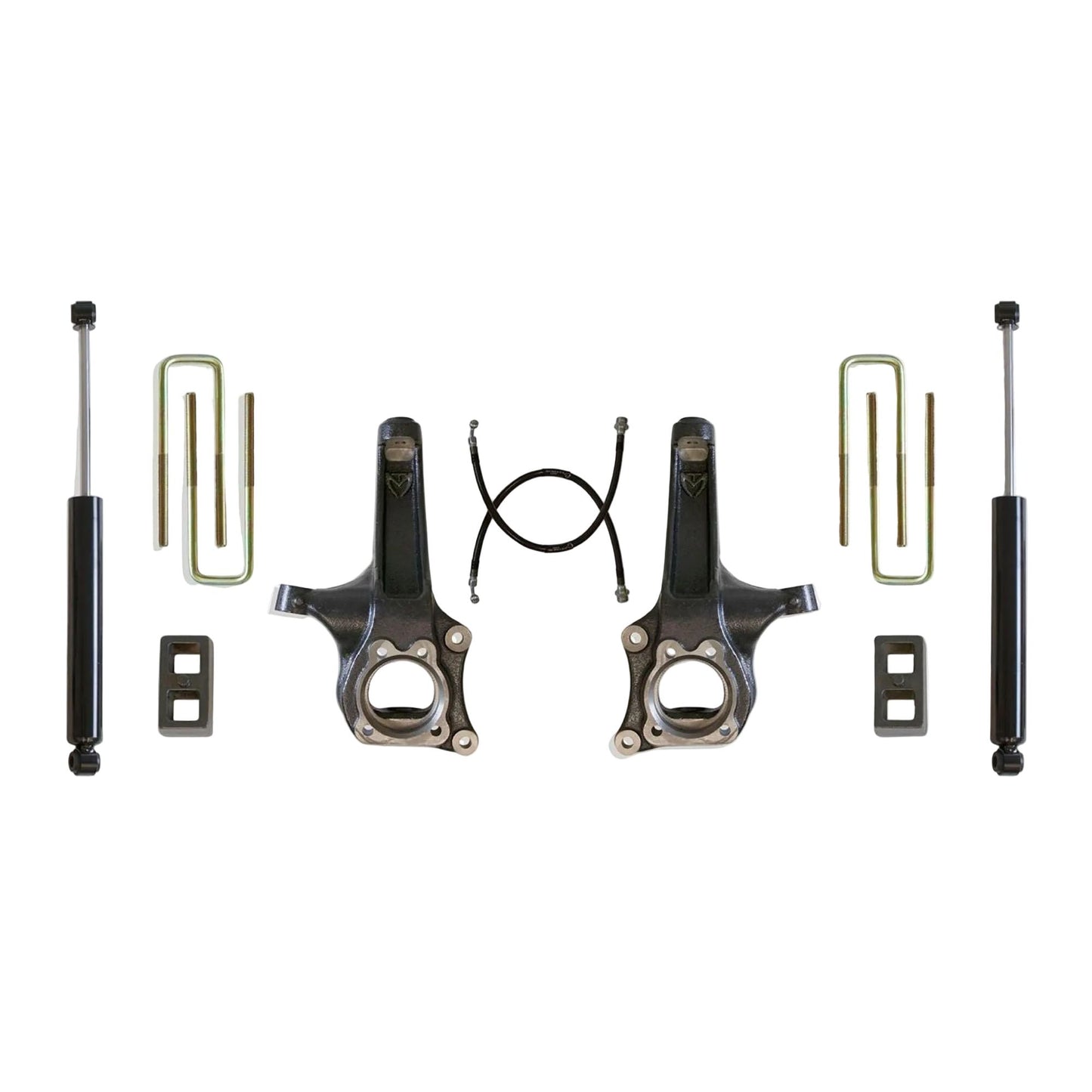 GMC Canyon 2WD lift spindles blocks and shocks | MaxTrac K880442 Colorado Canyon lift kit | Colorado 2WD 4 inch spindle lift suspension