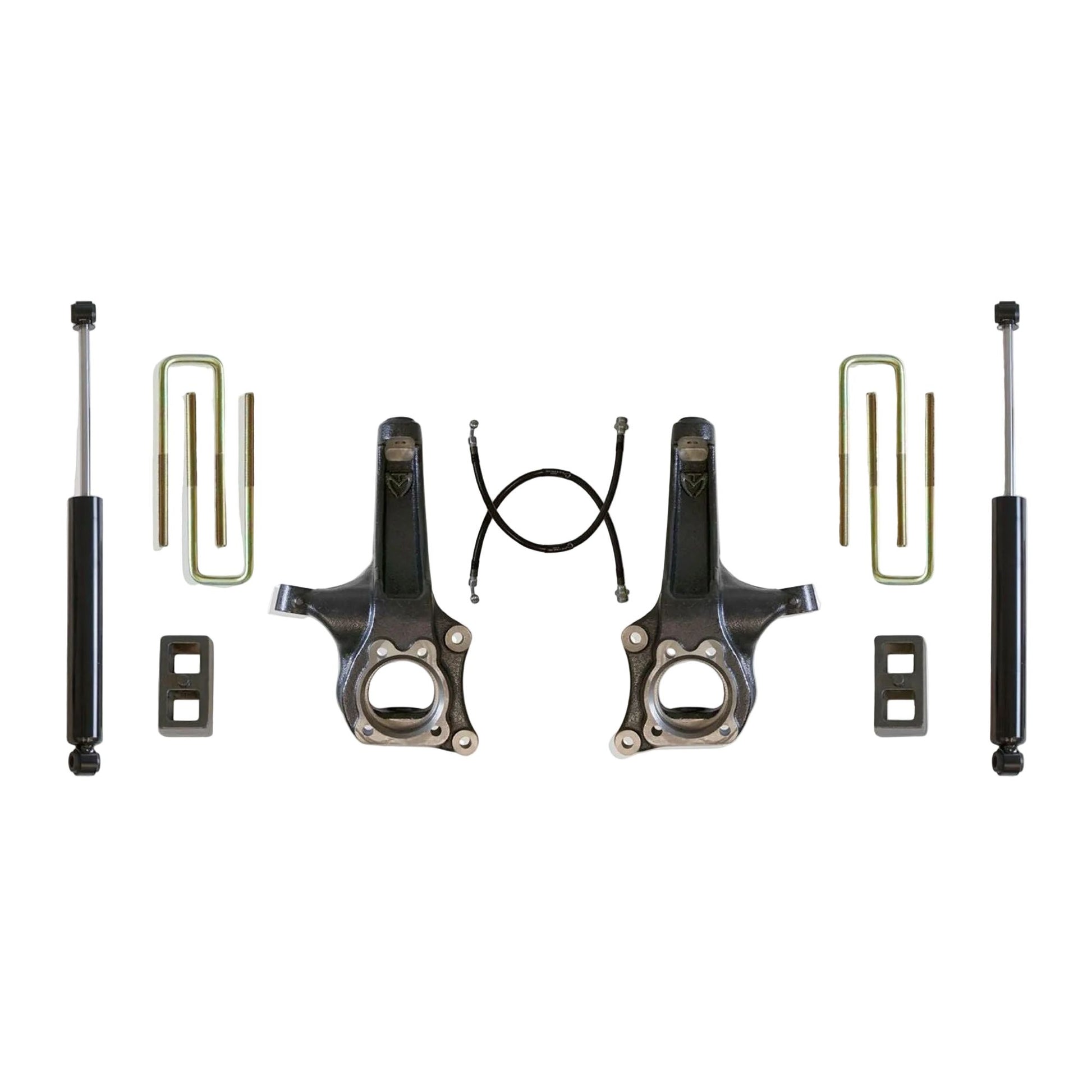 GMC Canyon 2WD lift spindles blocks and shocks | MaxTrac K880442 Colorado Canyon lift kit | Colorado 2WD 4 inch spindle lift suspension