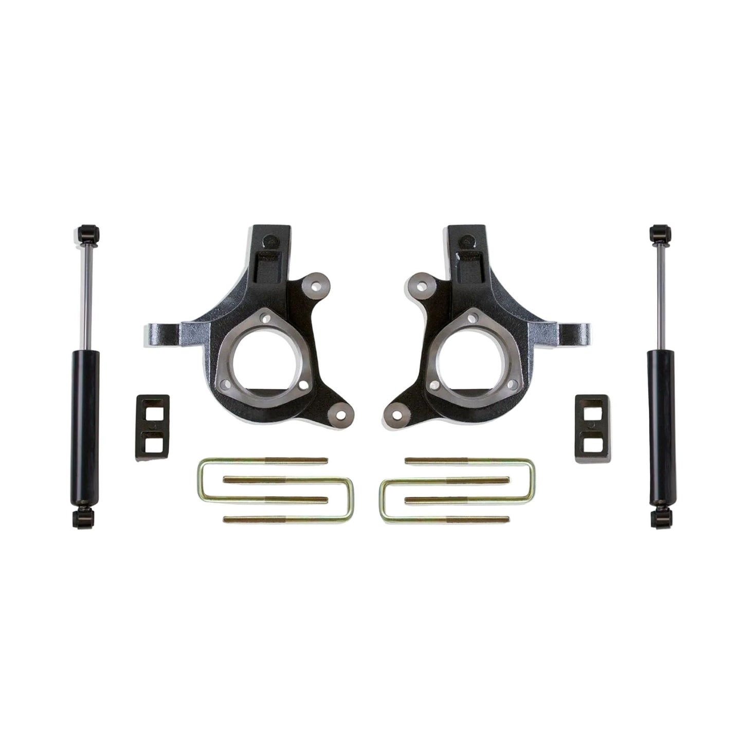 Silverado 1500 lift spindles blocks and shocks | MaxTrac K880932 GM 1500 spindle lift | Sierra 1500 2WD 3 inch lift suspension