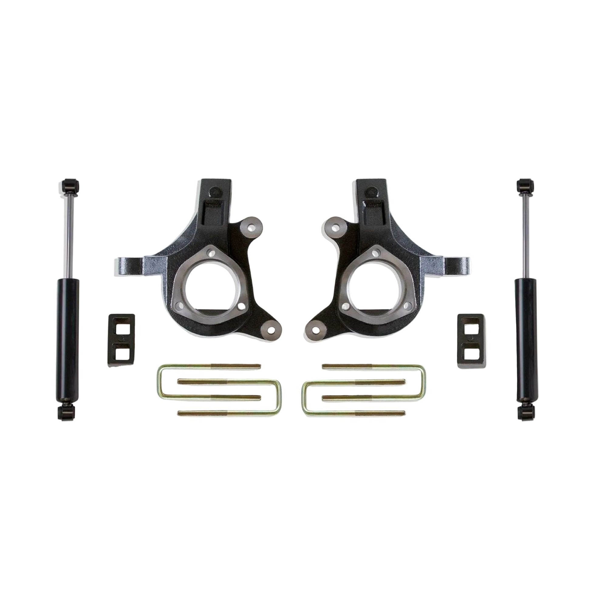 Silverado 1500 lift spindles blocks and shocks | MaxTrac K880932 GM 1500 spindle lift | Sierra 1500 2WD 3 inch lift suspension
