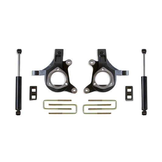 Silverado 1500 lift spindles blocks and shocks | MaxTrac K880932 GM 1500 spindle lift | Sierra 1500 2WD 3 inch lift suspension