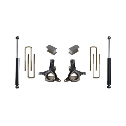 GM 1500 lift spindles for cast steel control arms | MaxTrac K881343 spindle lift kit with rear shocks | Silverado Sierra 1500 2WD 4.5 inch lift
