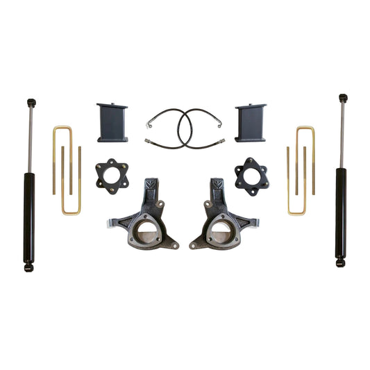 MaxTrac Sierra 1500 lift kit with rear shocks | Max Trac 7.5 inch suspension lift for cast steel control arms | 2007-2016 Silverado Sierra lift kit