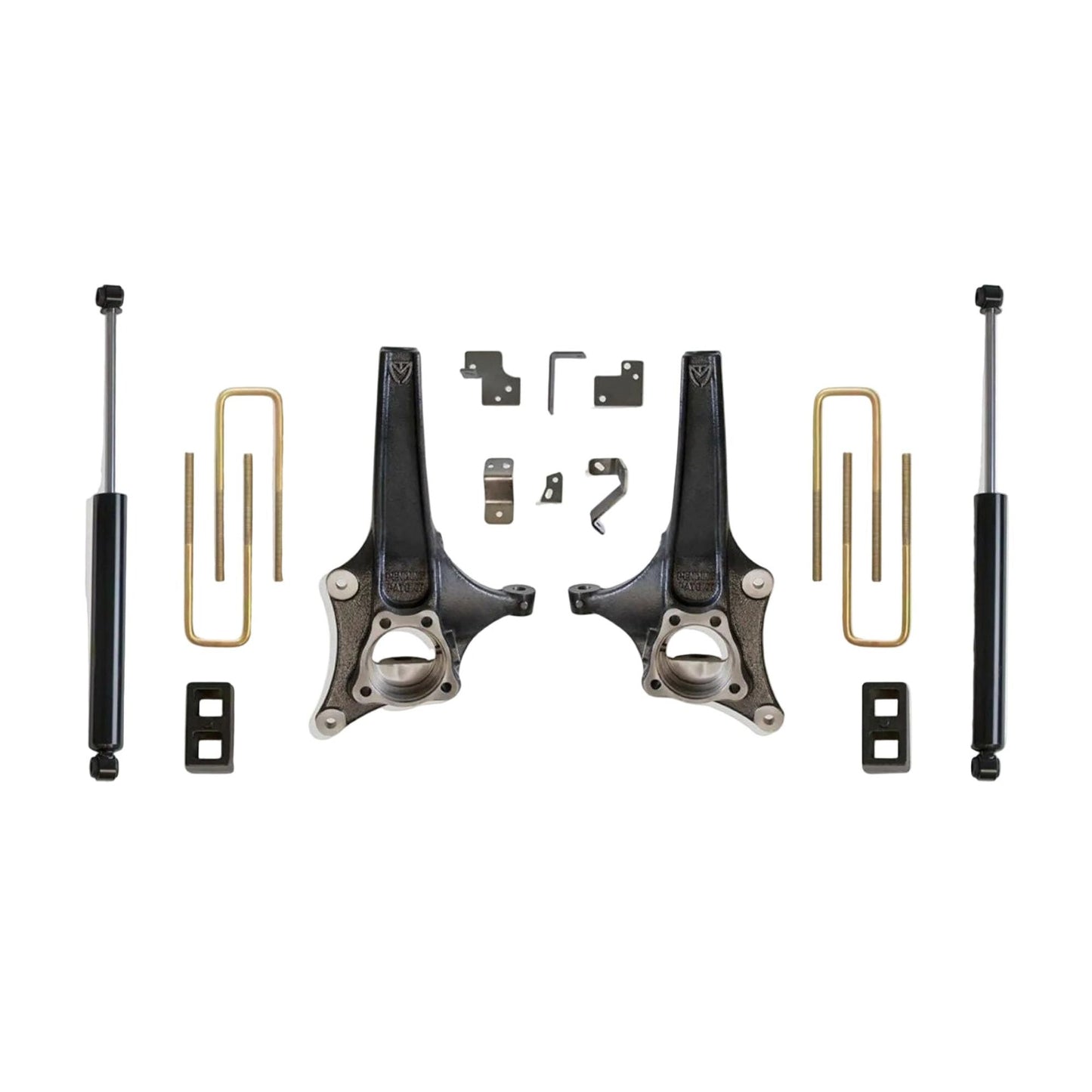 Silverado Sierra 1500 spindle lift with rear blocks | MaxTrac K881932 GM 1500 3.5/2 lift kit | GM 1500 2WD lift kit with MaxTrac rear shocks