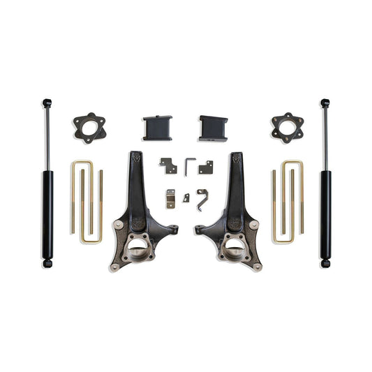 MaxTrac K881964 6.5"/4" Lift Kit for 2019–2024 Chevy Silverado & GMC Sierra 1500 2WD with spindles, lift blocks, spacers, U-bolts, and rear shocks
