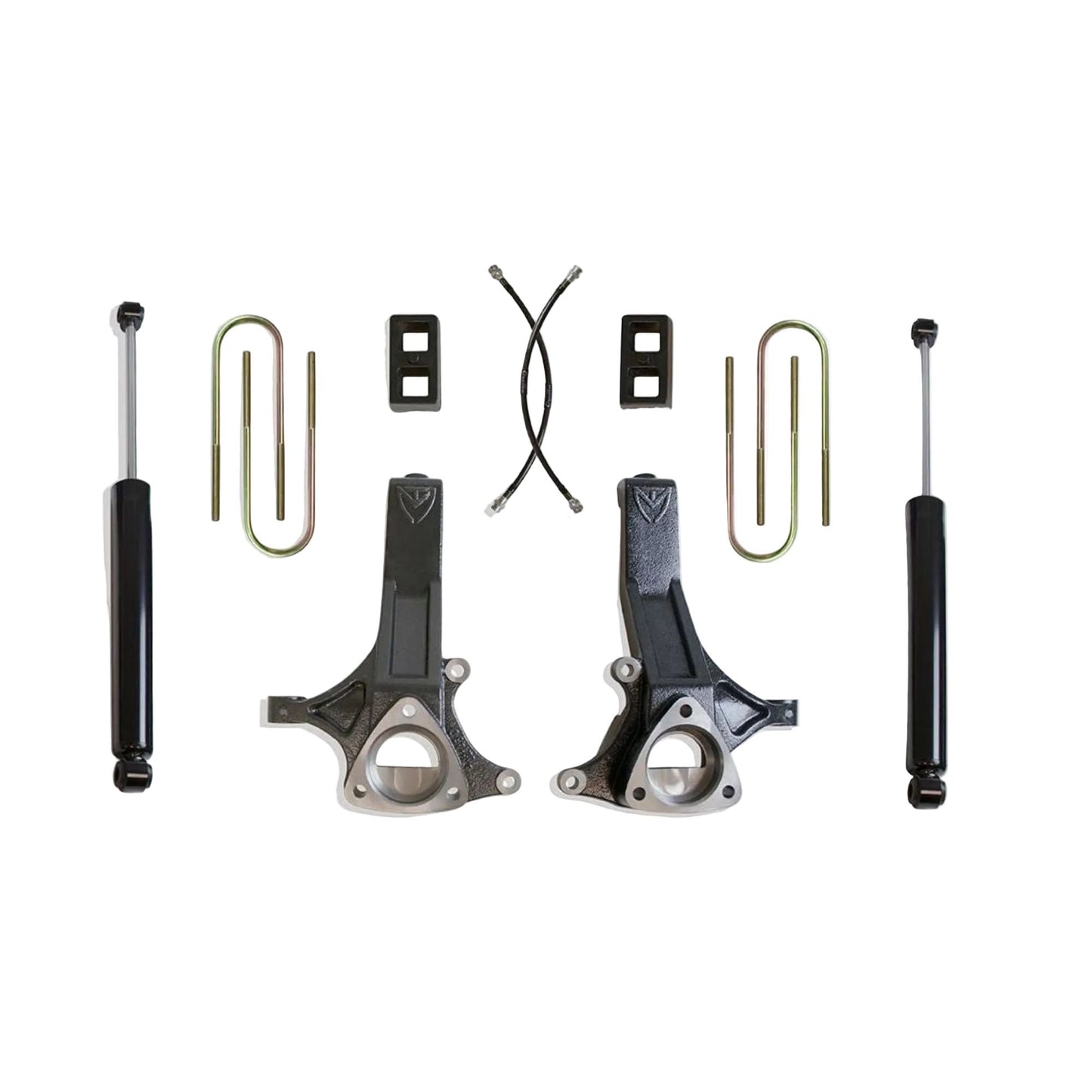 Ram 1500 2WD spindle lift with rear blocks and shocks | MaxTrac K882145 4.5/2 suspension lift kit | Dodge Ram 1500 lift kit for up to 35 inch tires