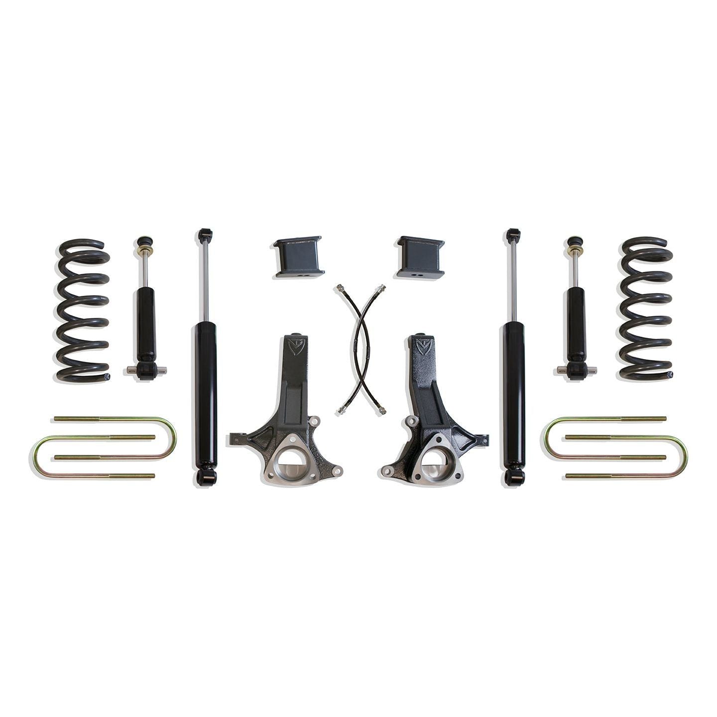MaxTrac K882170 7"/4" Lift Kit for 2002–2008 Dodge Ram 1500 2WD 4.7L V8 with coils, spindles, lift blocks, U-bolts, and shocks