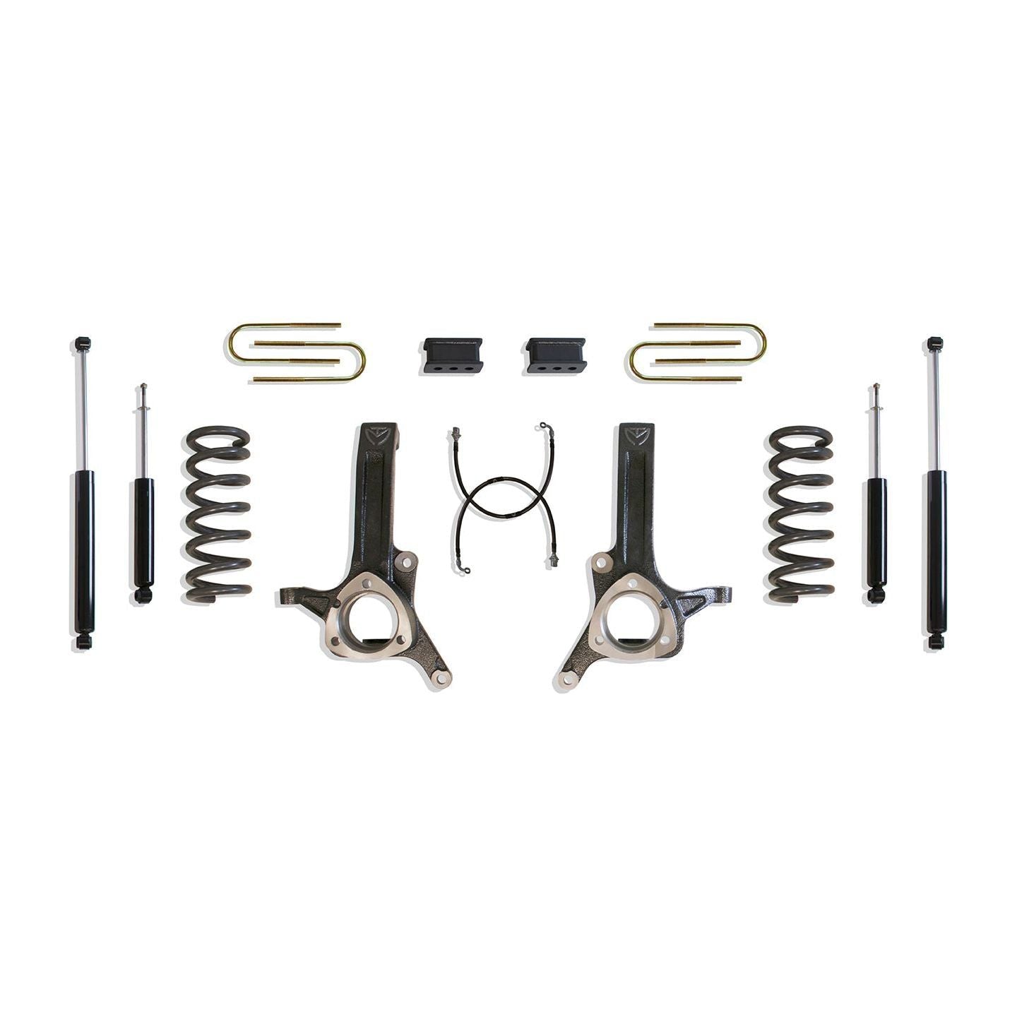MaxTrac K882262 6"/2.5" Lift Kit for 2003–2008 Ram 2500/3500 & 1500 Mega Cab 2WD HEMI with coils, spindles, lift blocks, U-bolts, brake lines, and shocks