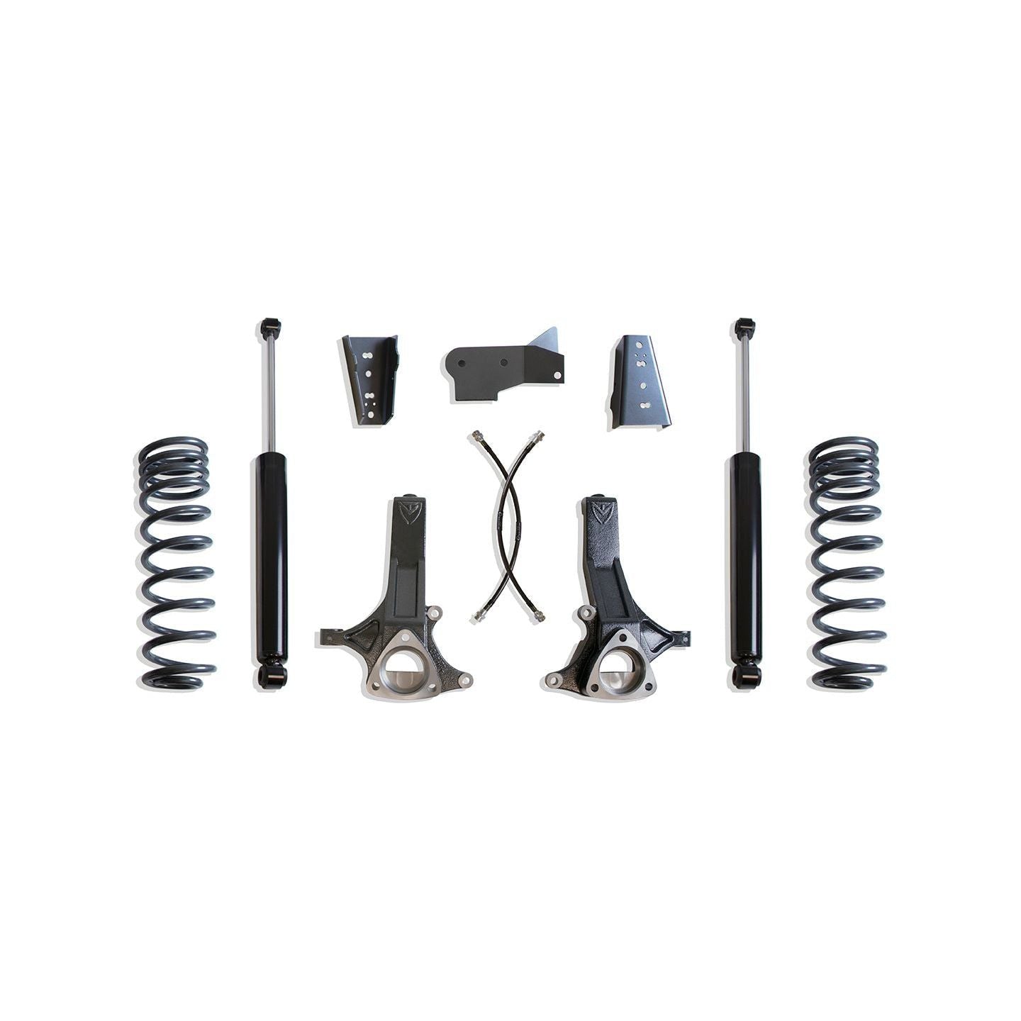 MaxTrac K882443 4.5" Lift Kit for 2009–2018 Ram 1500 2WD (5-Lug) with spindles, brake lines, coils, brackets, and shocks