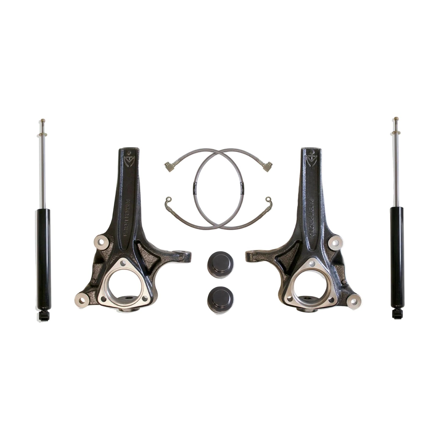 MaxTrac lift kit with spindles brake lines rear spacers and shocks | Max Trac Ram 1500 suspension lift kit | Ram 1500 4 inch lift with 35 inch tire clearance