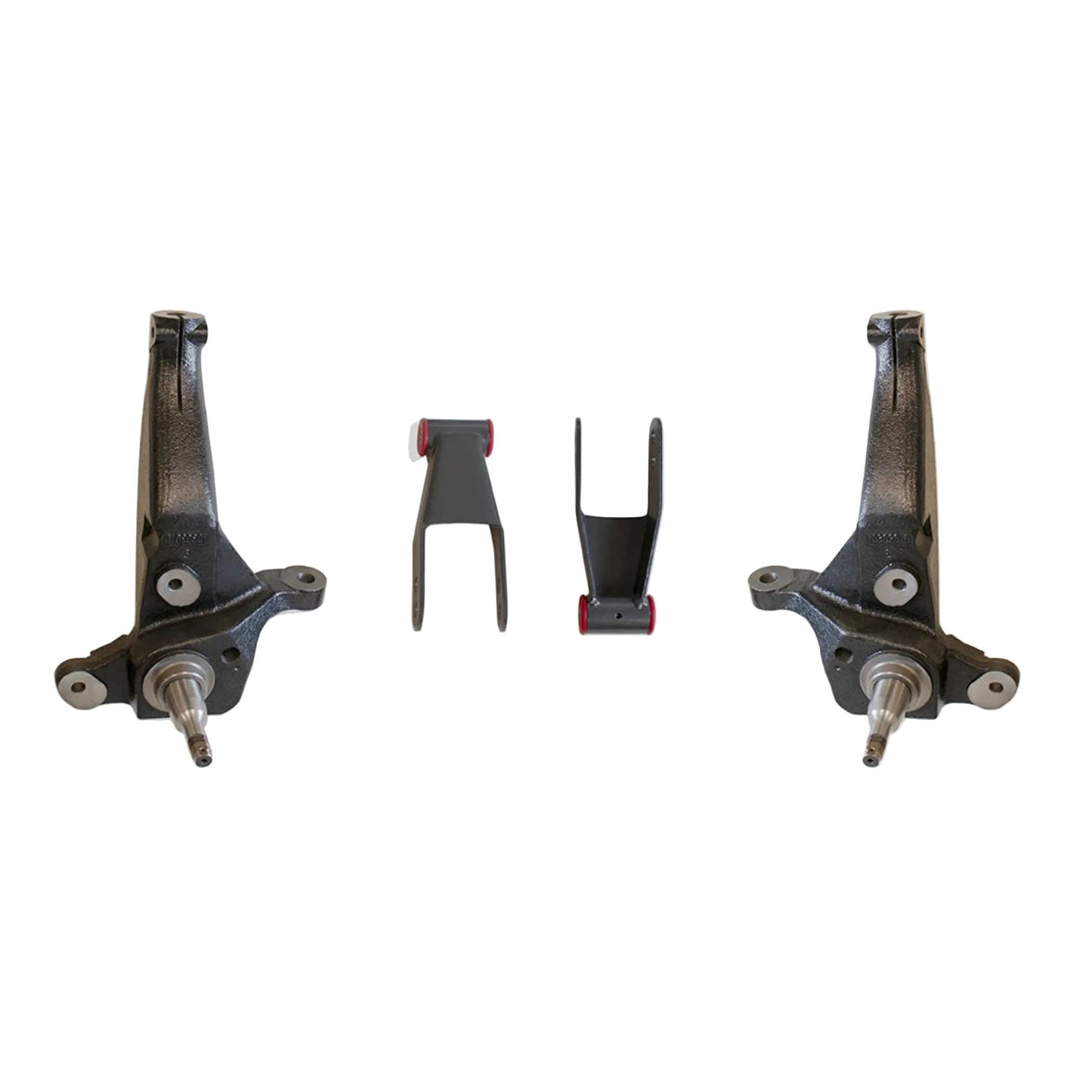 Ford Ranger coil spring lift spindles and rear shackles | MaxTrac K883042B spindle lift for 11.250 inch rotors | 2001-2009 Ranger 2WD 4 inch suspension lift kit