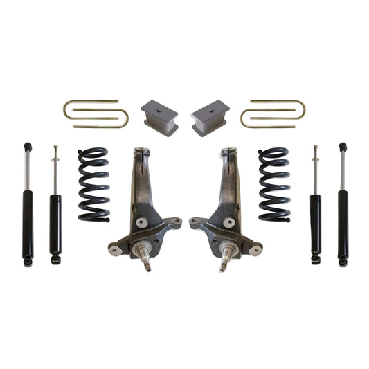 Ford Ranger lift coils spindles blocks U-bolts and shocks | MaxTrac K883063B coil spring Ranger suspension lift | 2001-2009 Ranger 2WD 6 inch lift kit for 32 inch tires