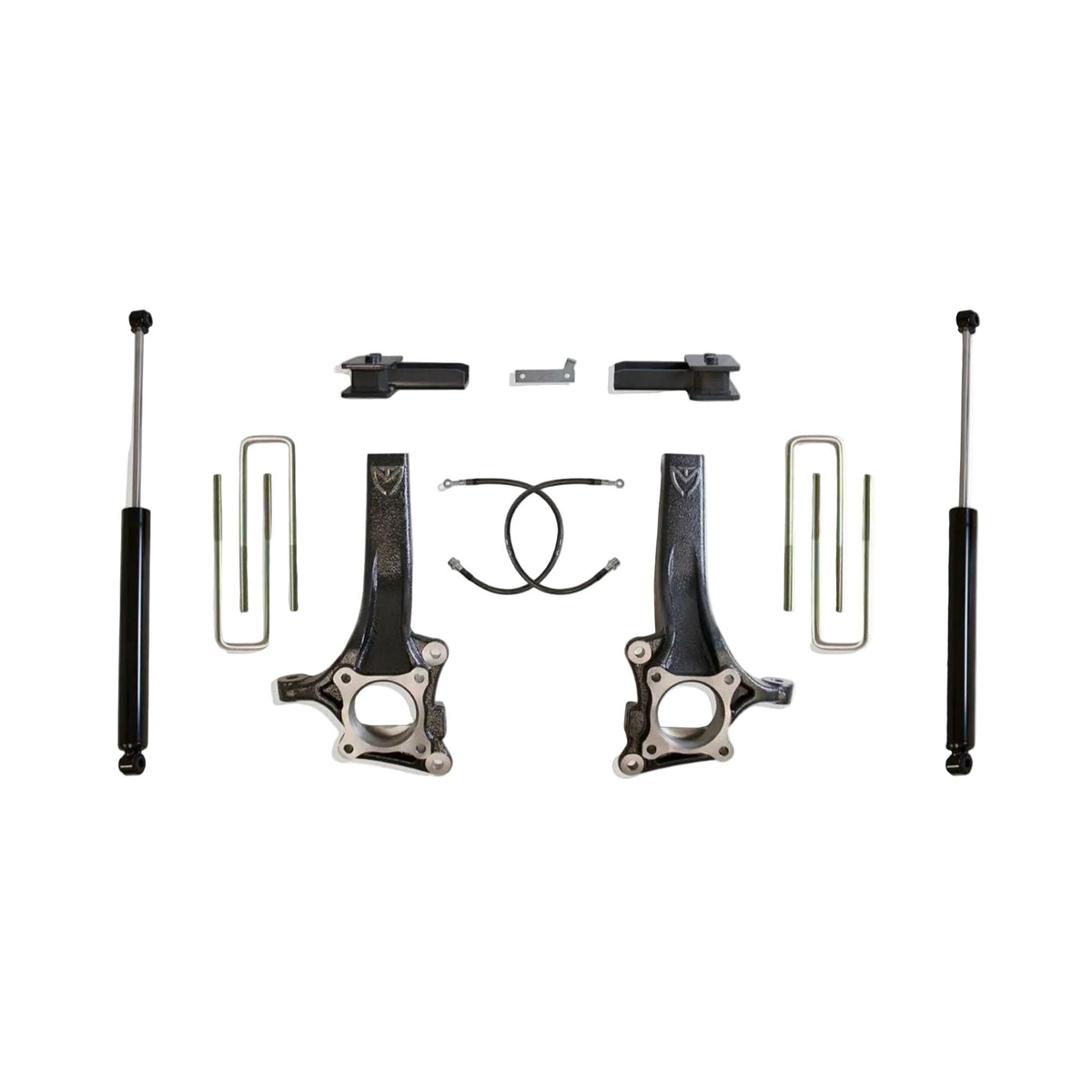 MaxTrac lift kit with spindles brake lines blocks U-bolts and shocks | Max Trac F-150 suspension lift | Ford F-150 4.5 inch lift with 33 inch tire clearance