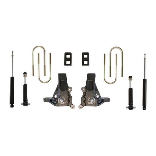 Ford F-150 lift spindles blocks U-bolts and MaxTrac shocks | MaxTrac K883532 F-150 2WD spindle lift kit | 1997-2003 F-150 3.5 inch lift kit for 33 inch tires