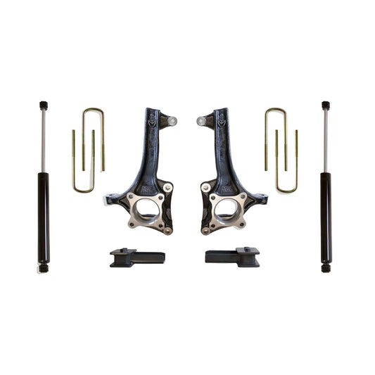 MaxTrac lift kit with spindles blocks U-bolts and rear shocks | Max Trac F-150 suspension lift | Ford F-150 4 inch lift with 33 inch tire clearance