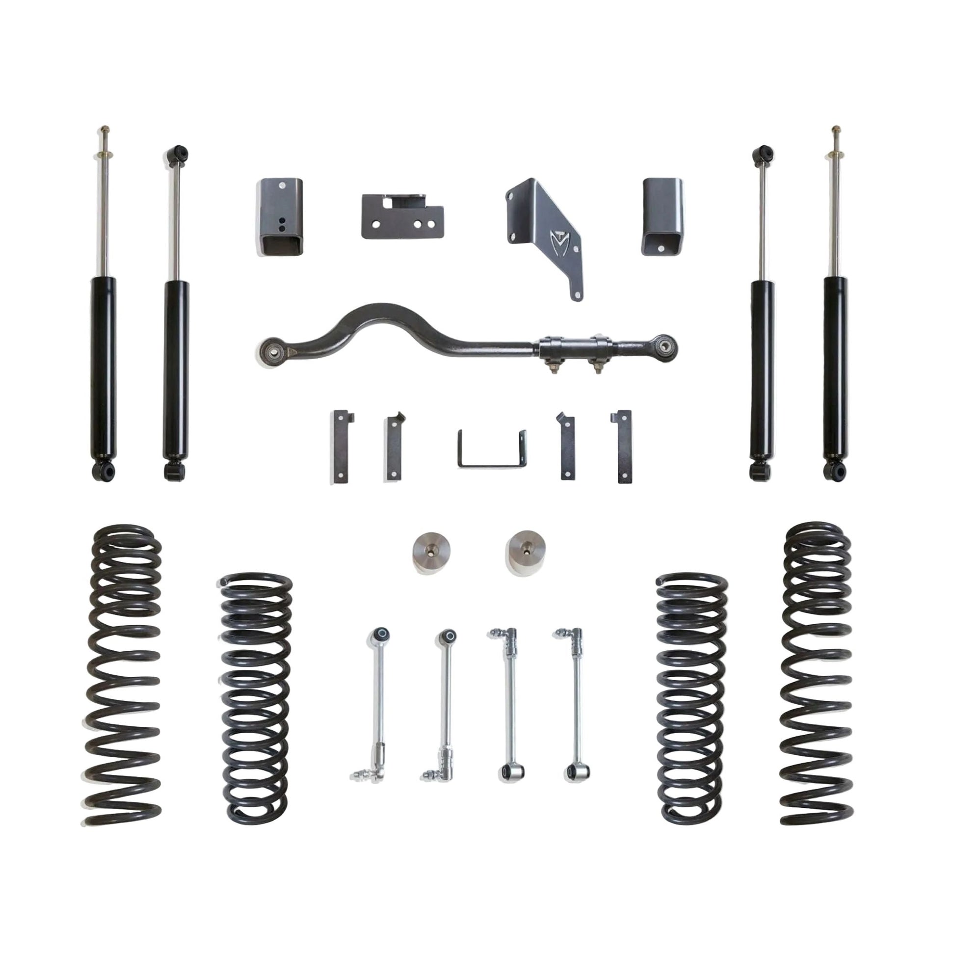 MaxTrac lift kit with coils track bar shocks and brake line extensions | Max Trac Jeep JK suspension lift | Wrangler JK 4.5 inch lift with 37 inch tire clearance