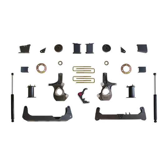 MaxTrac lift kit with subframes knuckles strut spacers diff drop and shocks | Max Trac Silverado Sierra suspension lift | GM 1500 7 inch lift with 35 inch tire clearance
