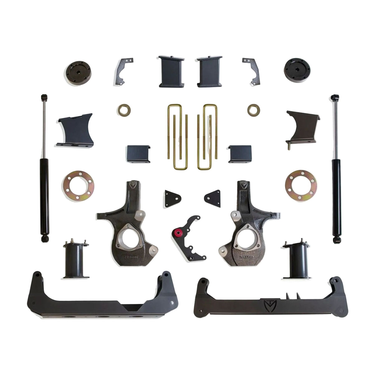 MaxTrac lift kit with subframes knuckles strut spacers diff drop and shocks | Max Trac Silverado Sierra suspension lift | GM 1500 7 inch lift with 35 inch tire clearance