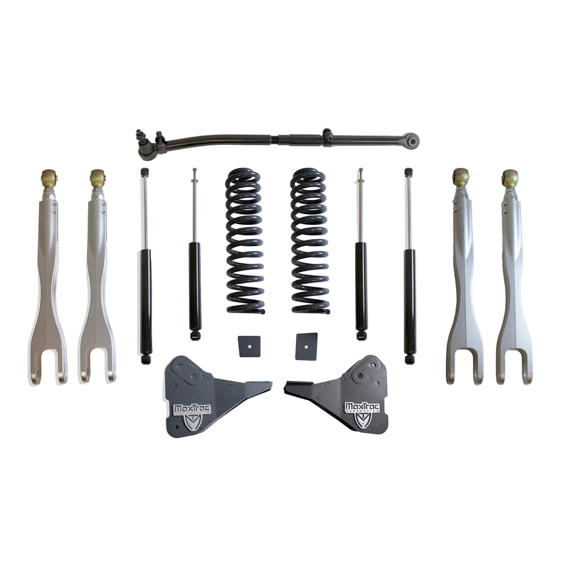 MaxTrac forged aluminum 4-link lift kit | Ford Super Duty 2.5 lift kit with MaxTrac shocks | Max Trac K944325L