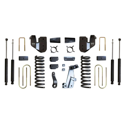 MaxTrac forged aluminum 4-link lift kit with diesel coils blocks and shocks | Max Trac Ram 3500 suspension lift | Ram 3500 8 inch lift with 40 inch tire clearance