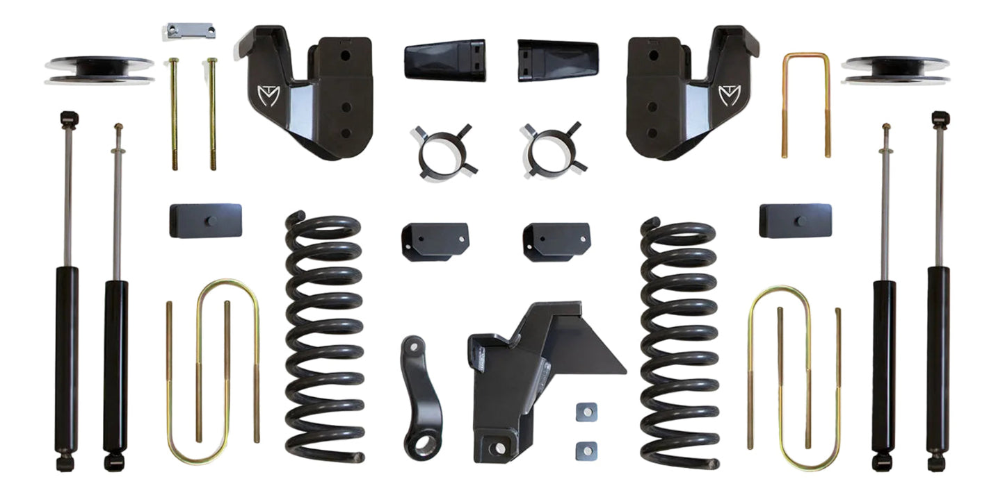 MaxTrac lift kit with diesel coils radius arm brackets and shocks | Max Trac Ram 3500 air ride suspension lift | Ram 3500 4 inch lift kit with MaxTrac shocks