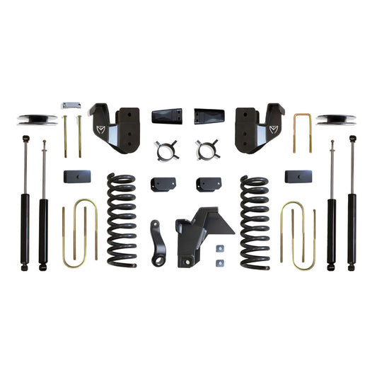 MaxTrac lift kit with diesel coils radius arm brackets and shocks | Max Trac Ram 3500 air ride suspension lift | Ram 3500 4 inch lift kit with MaxTrac shocks