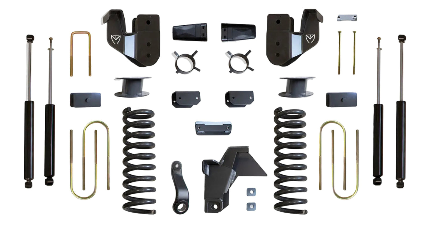 MaxTrac lift kit with diesel coils radius arm brackets and shocks | Max Trac Ram 3500 air ride suspension lift | Ram 3500 6 inch lift kit with MaxTrac shocks