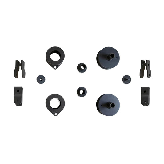 Jeep Wrangler 4xe lift spacers and shock extenders | MaxTrac K949822E JL front and rear spacer kit | Wrangler JL 2.5 inch lift kit for up to 37 inch tires