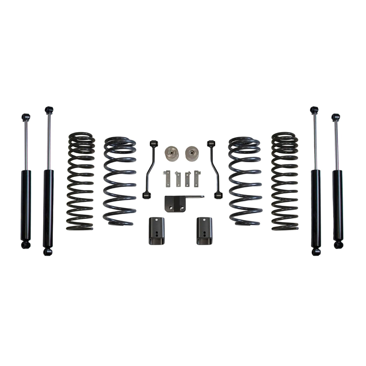 Jeep JL lift coils brackets and MaxTrac shocks | MaxTrac K949832S Wrangler JL 4-door suspension lift | Jeep Wrangler JL 3 inch coil lift kit for up to 37 inch tires