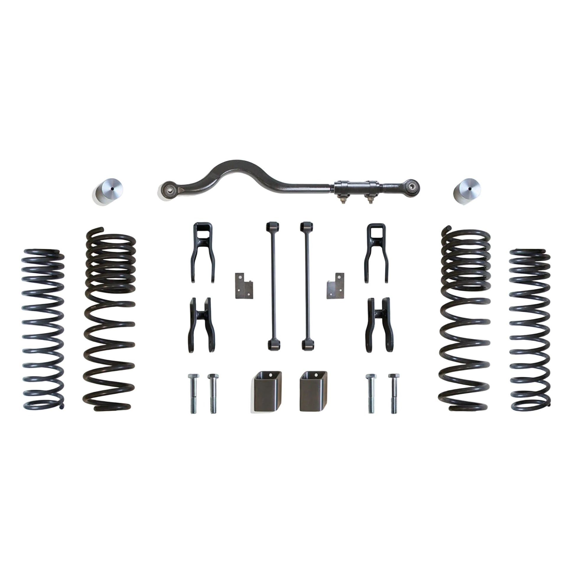 2020-2026 Gladiator non Mojave suspension lift | MaxTrac Gladiator front rear coil spring lift with shock extenders | Jeep JT 4.5 front 2.5 rear lift for 37 inch tires | MaxTrac K949942E with 949900E shock extenders