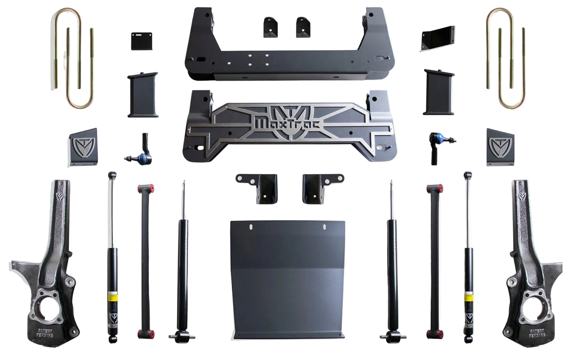 MaxTrac GM 1500 crossmember lift kit | K950217 Silverado Sierra suspension lift | GM 1500 lift kit for 38 inch tires