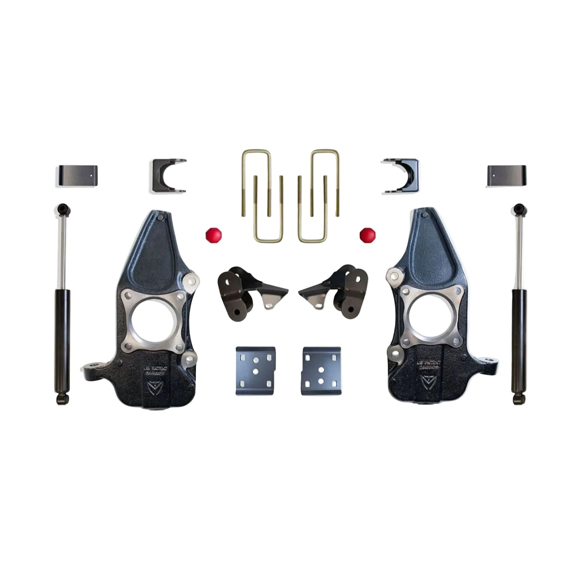 MaxTrac lowering kit with spindles flip kit hangers and rear shocks | Max Trac F-150 suspension lowering kit | Ford F-150 2 inch 4 inch drop kit