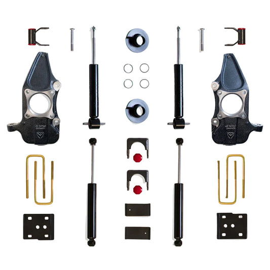 MaxTrac lowering kit with front struts flip kit shackles and rear shocks | Max Trac F-150 suspension lowering kit | Ford F-150 3 inch 5 inch drop kit