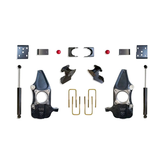 MaxTrac lowering kit with spindles flip kit hangers and rear shocks | Max Trac F-150 suspension lowering kit | Ford F-150 2 inch 4 inch drop kit