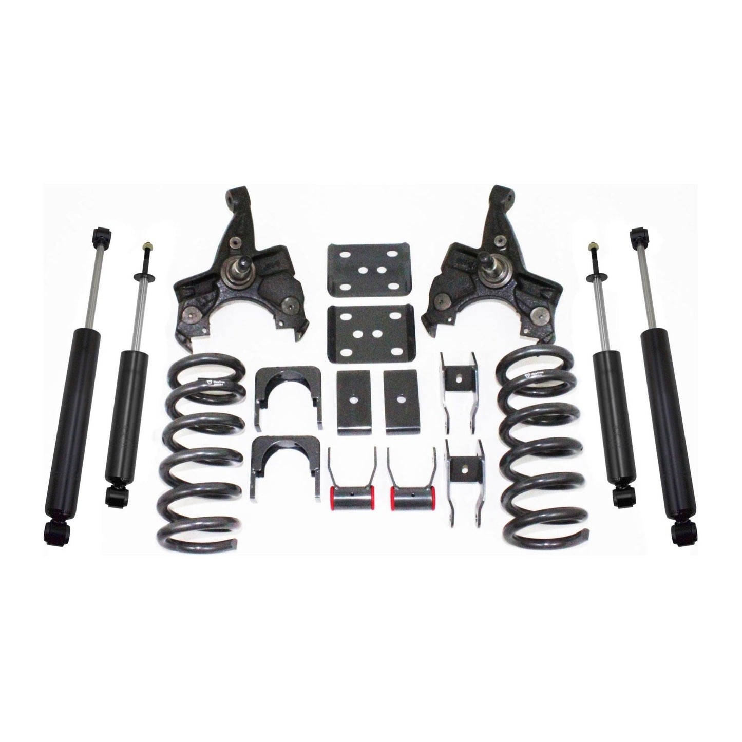 MaxTrac OBS lowering kit with spindles flip kit shackles and shocks | Max Trac OBS truck suspension kit | Silverado Sierra 3 inch 5 inch drop kit