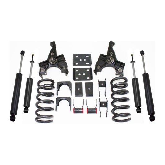 MaxTrac OBS lowering kit with spindles flip kit shackles and shocks | Max Trac OBS truck suspension kit | Silverado Sierra 3 inch 5 inch drop kit